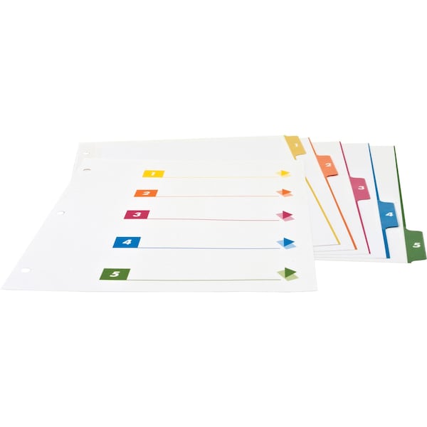 Color Coded Table Of Contents/Tabs Index Dividers 5, PK24